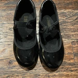 Toddler black tap shoes